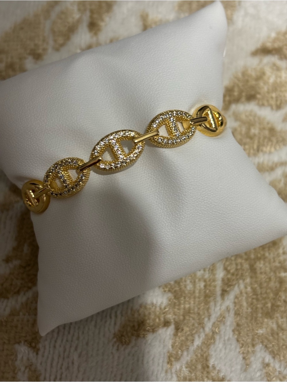 Gold Crystal Link Bracelet for Women